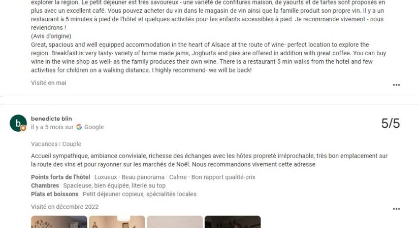 derniers avis clients